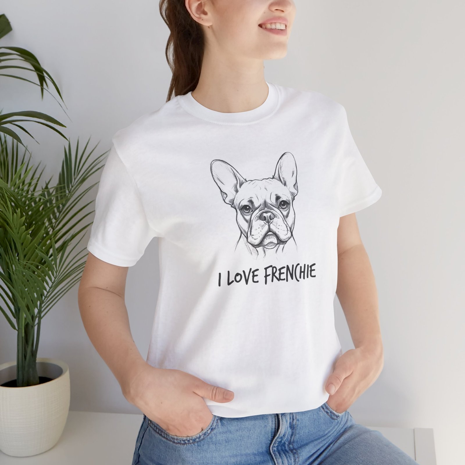 đŸ T-shirt I Love Frenchie â Portrait Bouledogue Français â Image 2